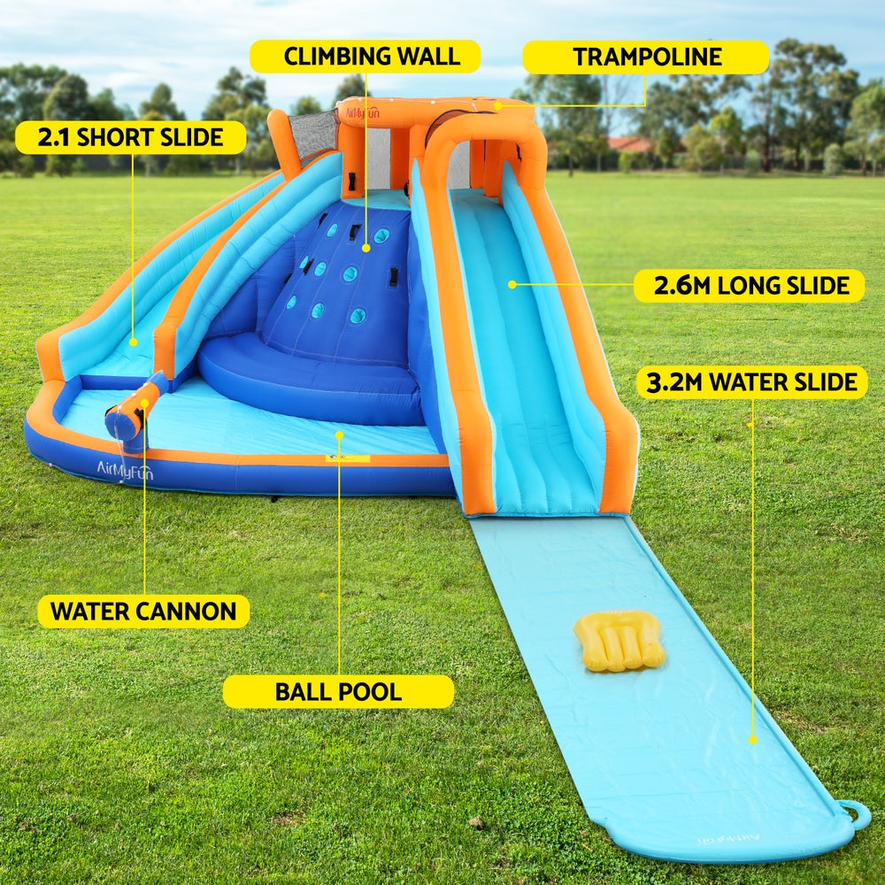 Kids Inflatable Pool w/ Double Slide Jumping Castle