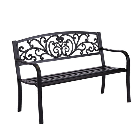 Garden Bench Seat Outdoor Furniture Black