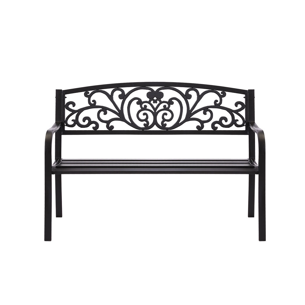 Garden Bench Seat Outdoor Furniture Black