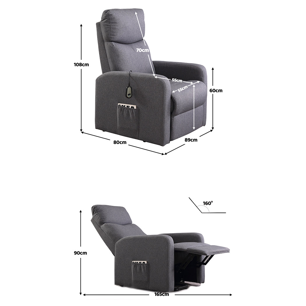 Electric Massage Chair Reclining Grey