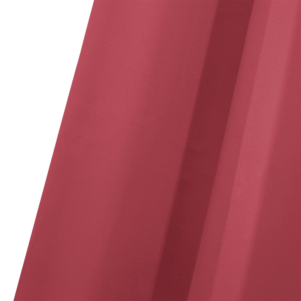 2x Blockout Curtains Panels 3 Layers- Burgundy