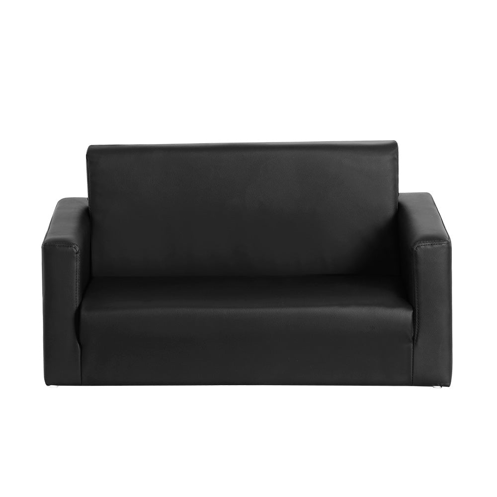 Versatile Kids Flip Open Sofa - Black PU Leather