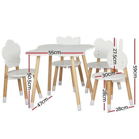 Sleek Kids Activity Table and Chairs Set - 5 Piece