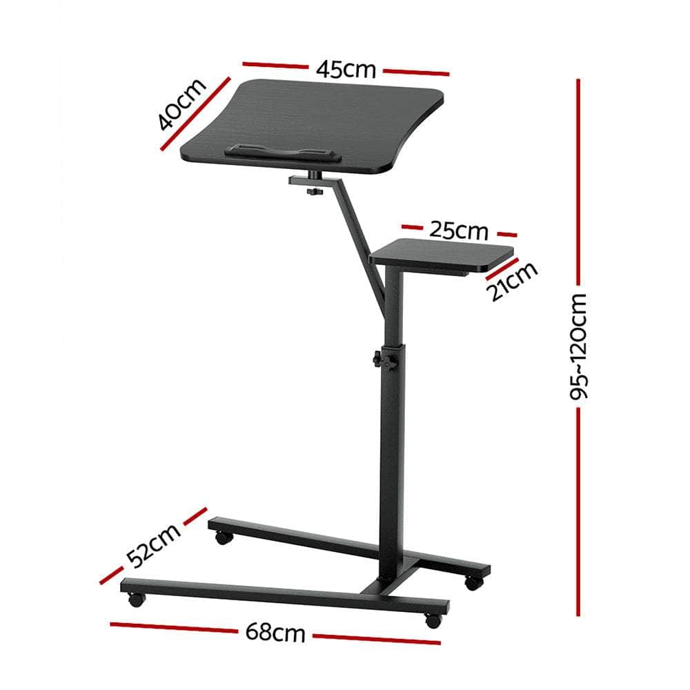 Laptop Desk Computer Table Height Adjustable Tiltable Mouse Board Black