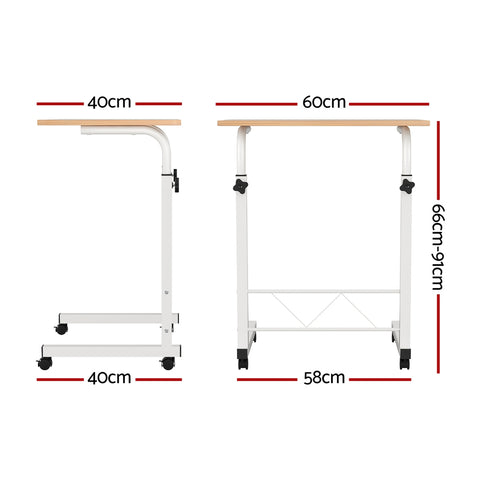 Laptop Desk Table Adjustable 60Cm Light Wood