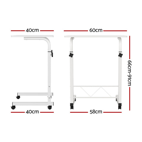 Laptop Desk Table Adjustable 60Cm White