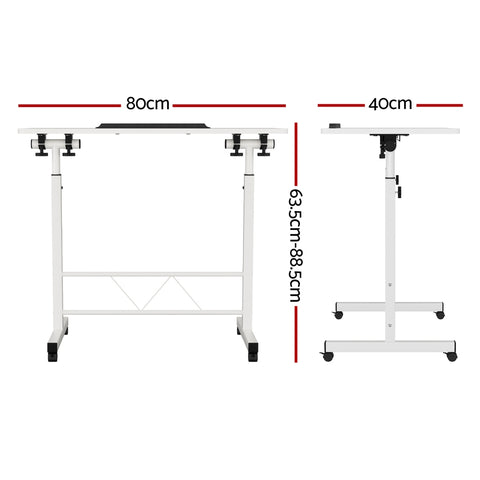 Laptop Desk Table Adjustable 80Cm White