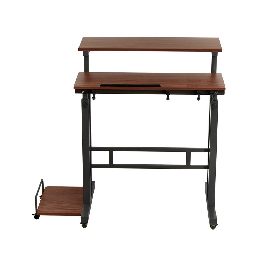 Laptop Desk Table Adjustable Dark Wood 80Cm