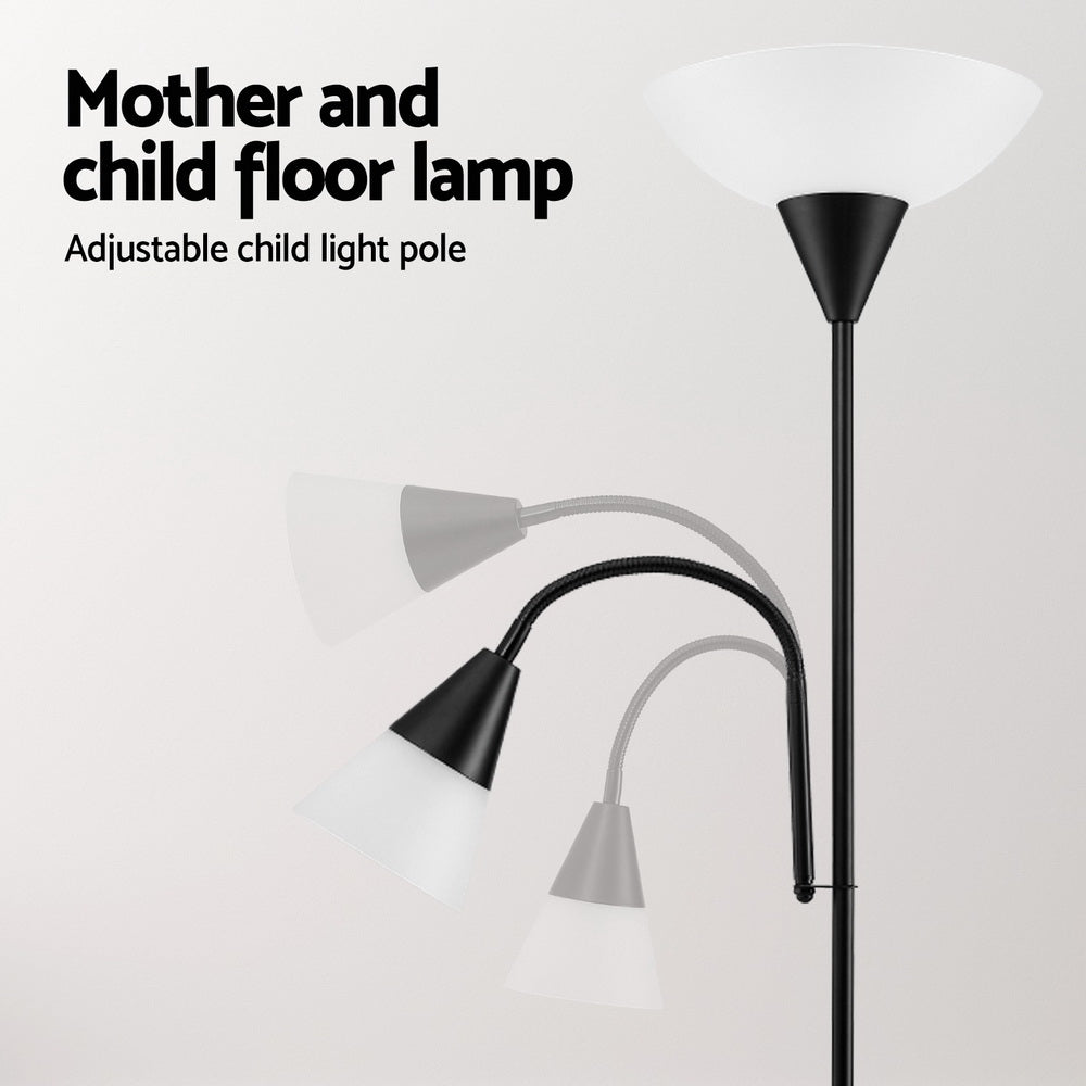 Modern Floor Lamp Mother and Child Black/Silver