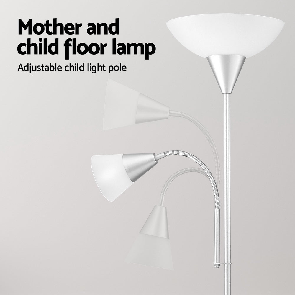 Modern Floor Lamp Mother and Child Black/Silver