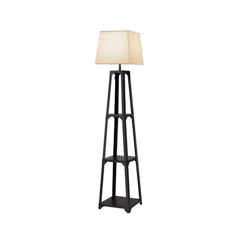 Modern Floor Lamp with 3-Tier Storage Shelf - White