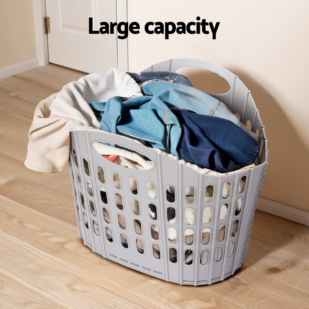 Foldable Laundry Basket - Large Washing Storage Hamper