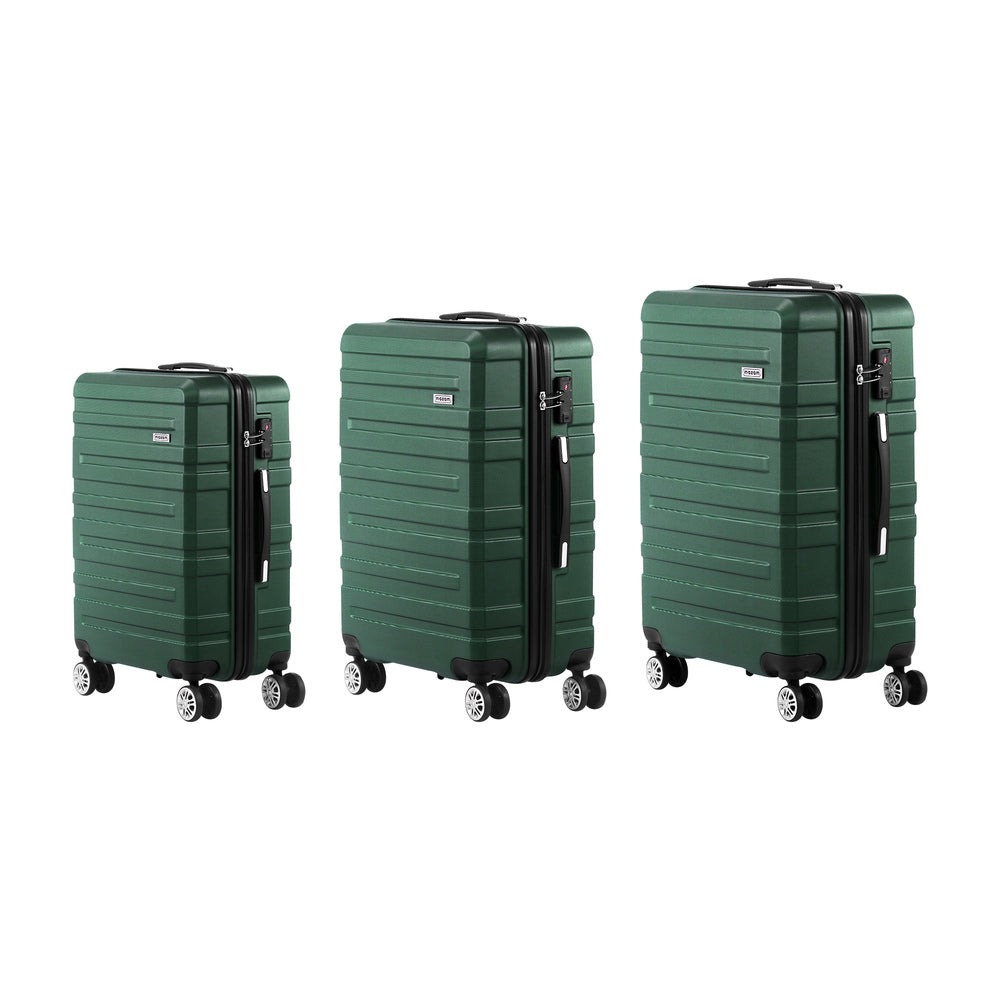 3PCS Luggage Suitcase Trolley Set Travel TSA Lock Storage Hard Case