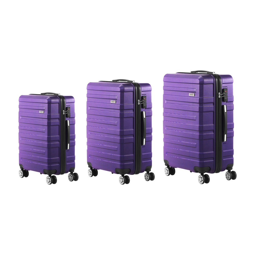 Luggage Suitcase Trolley Set Travel TSA Lock Pink/Purple