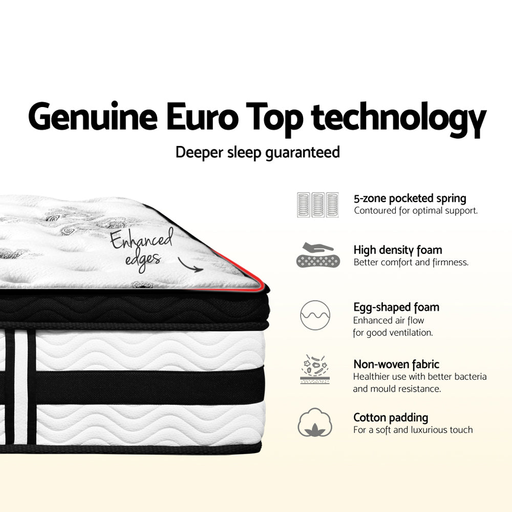 34cm Mattress Euro Top Pocket Spring Queen