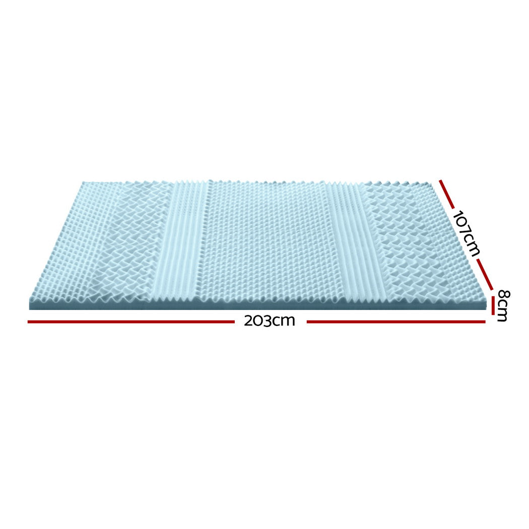 Memory Foam Mattress Topper 7-Zone 8Cm King Single