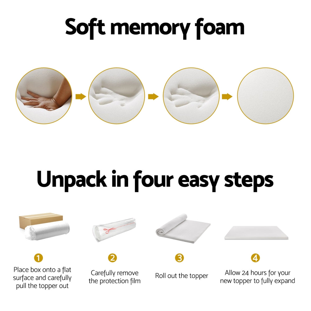 Elegant Memory Foam Mattress Topper - Double