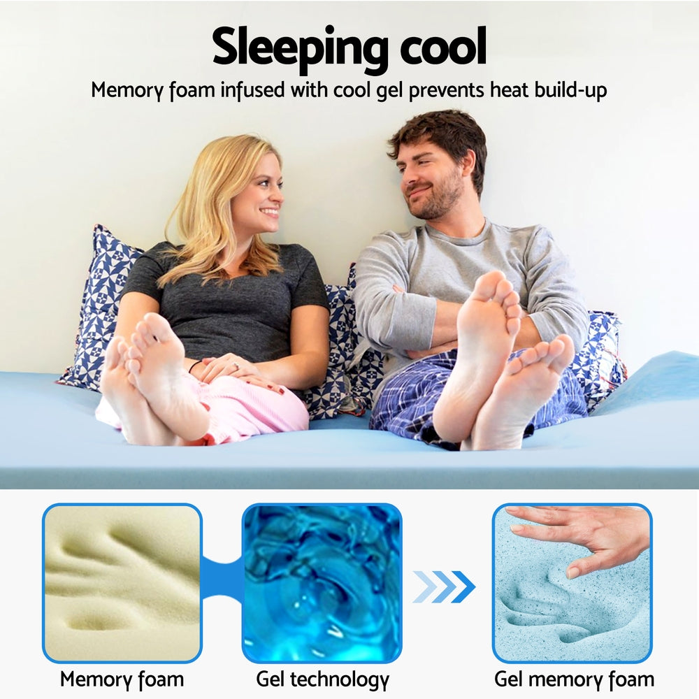 Memory Foam Mattress Topper Cool Gel 5cm King Single