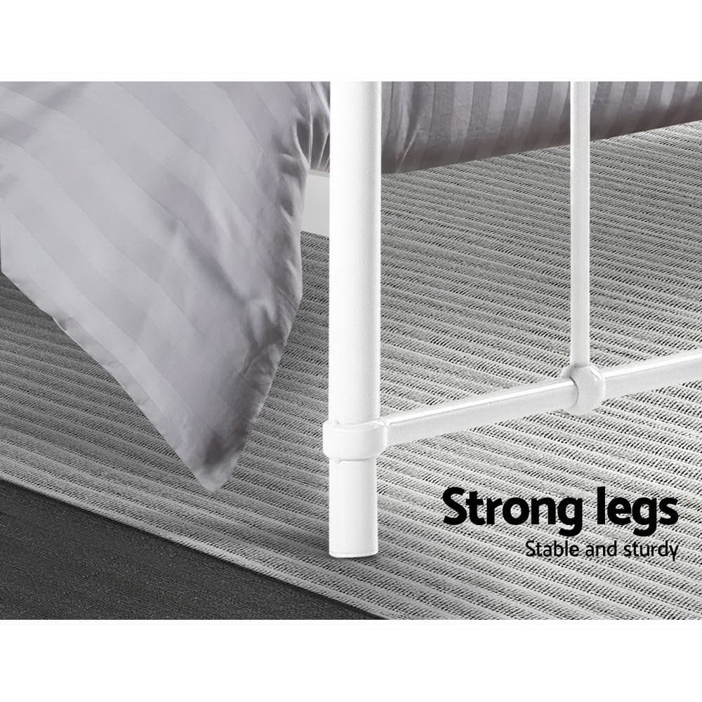 Bed Frame Metal Frames LEO - Double (White)