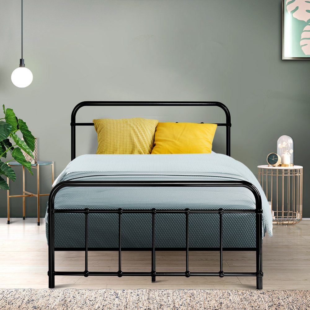 Bed Frame Metal Frames LEO - King Single(Black)