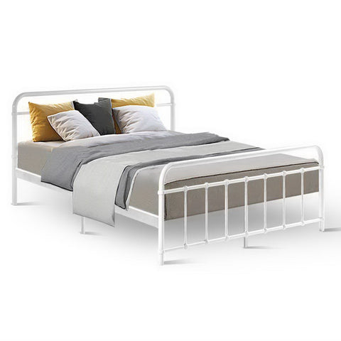 Bed Frame Metal Frames LEO - Queen (White)