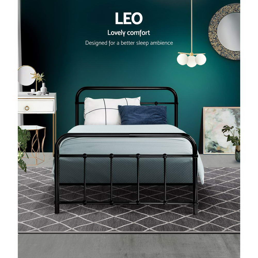 Bed Frame Metal Frames LEO - Single (Black)