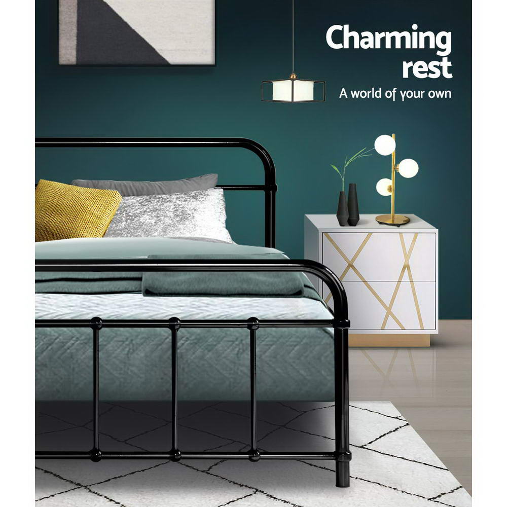 Bed Frame Metal Frames LEO - Single (Black)