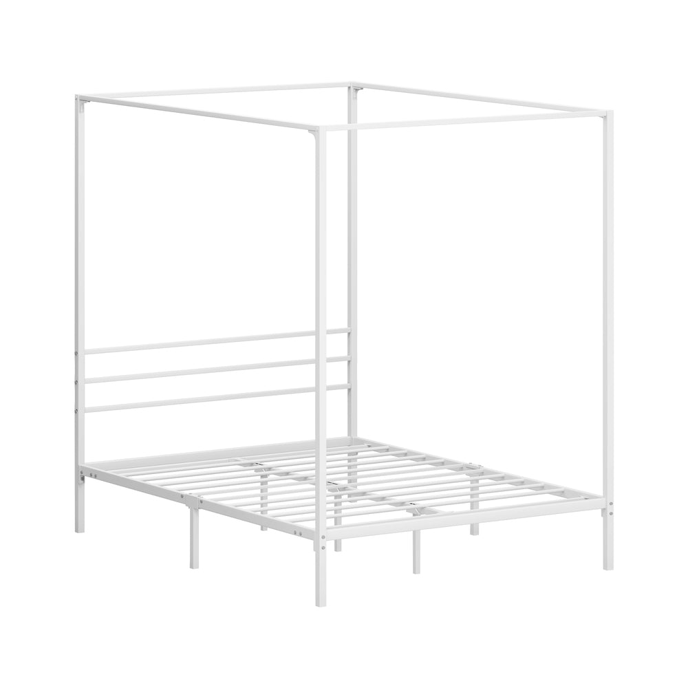 Metal Canopy Bed Frame Double/Queen/Single Size White