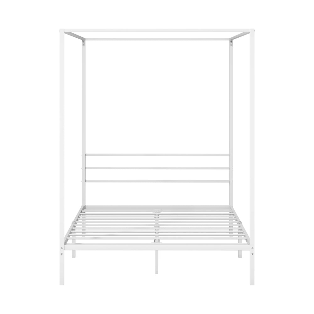 Metal Canopy Bed Frame Double/Queen/Single Size White