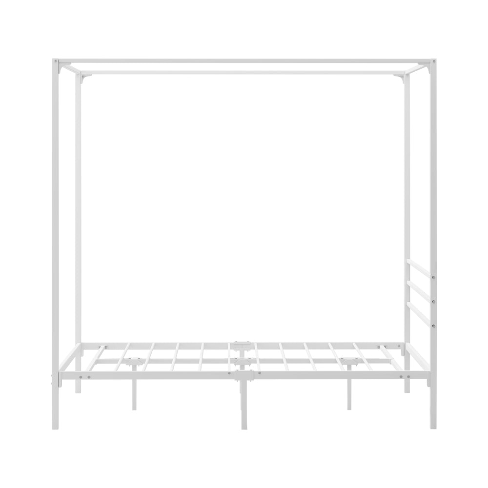 Metal Canopy Bed Frame Double/Queen/Single Size White