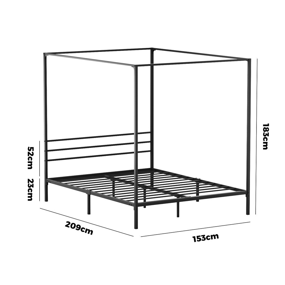 Metal Canopy Bed Frame Double/Queen/Single Size Platform