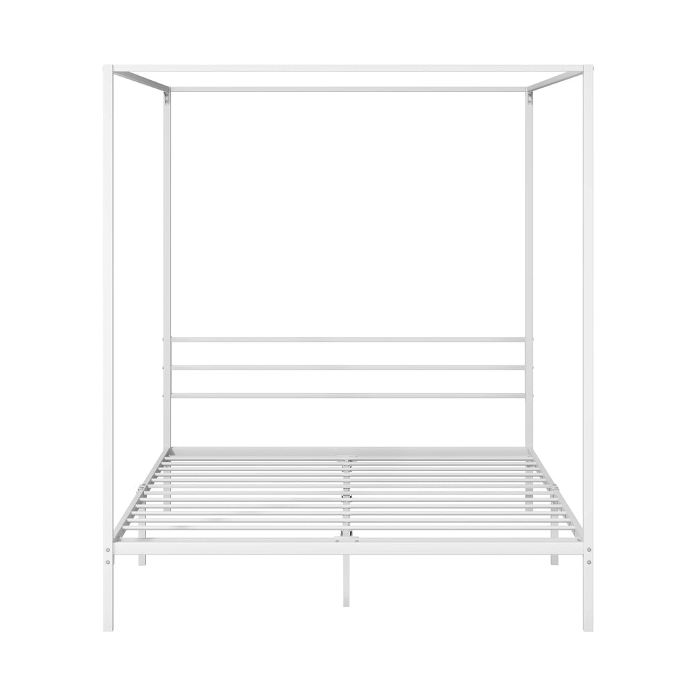 Metal Canopy Bed Frame Double/Queen/Single Size White