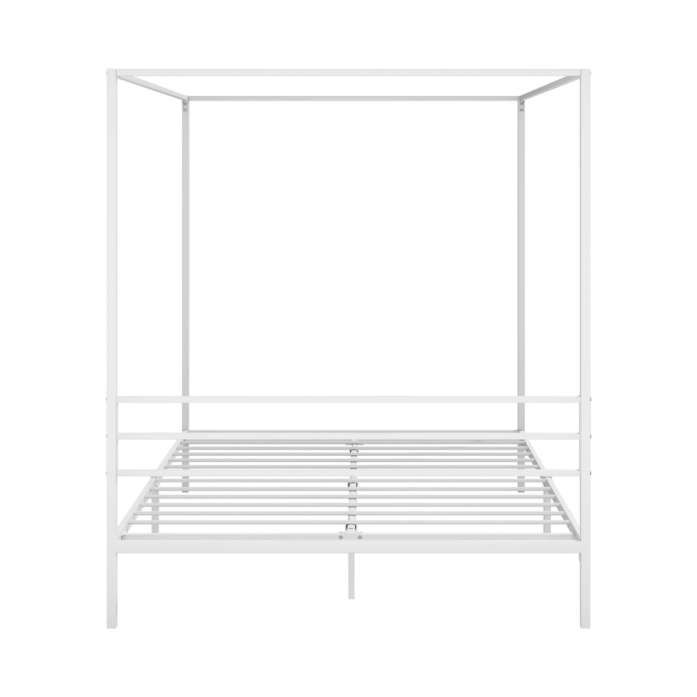 Metal Canopy Bed Frame Double/Queen/Single Size White