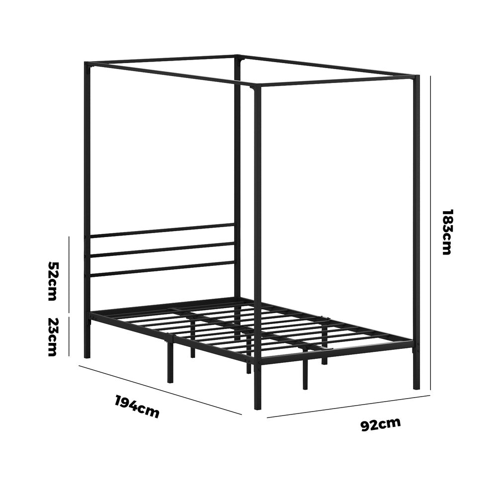 Metal Canopy Bed Frame Double/Queen/Single Size Platform