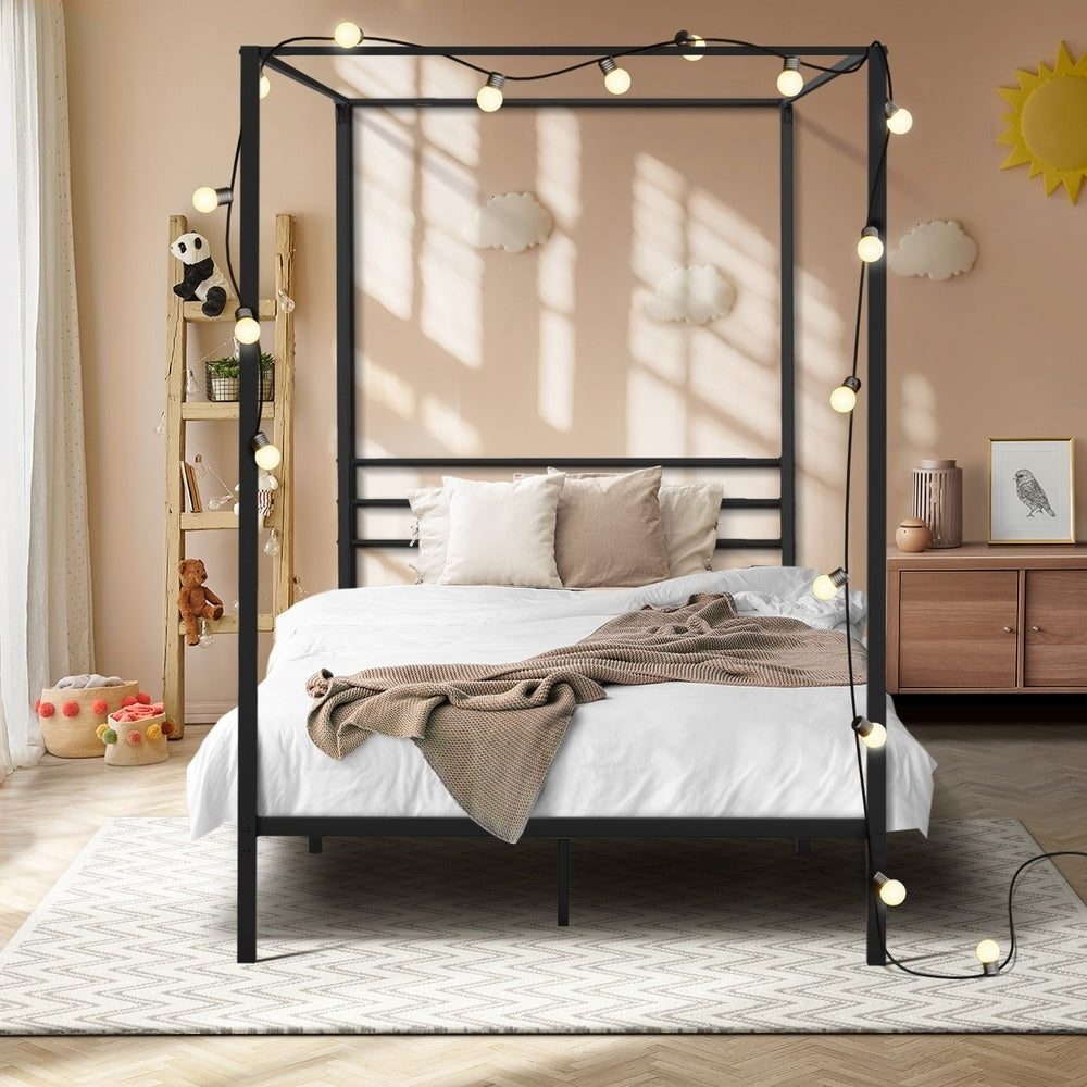 Metal Canopy Bed Frame Double/Queen/Single Size Platform