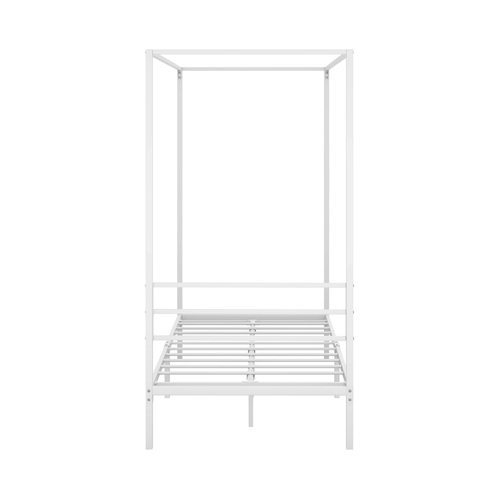 Metal Canopy Bed Frame Double/Queen/Single Size White