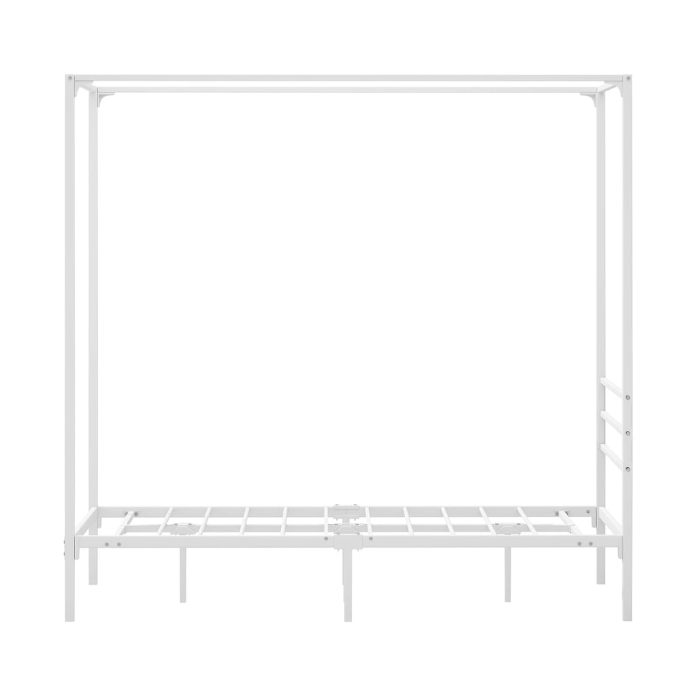 Metal Canopy Bed Frame Double/Queen/Single Size White