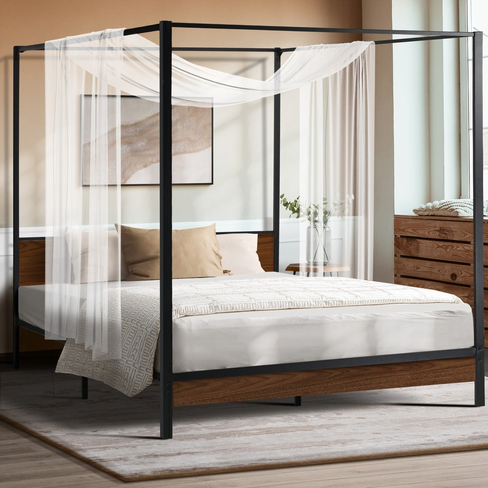 Metal Canopy Bed Frame Double/Queen Size Beds Platform