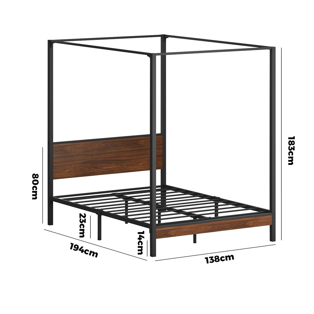 Metal Canopy Bed Frame Double/Queen Size Beds Platform