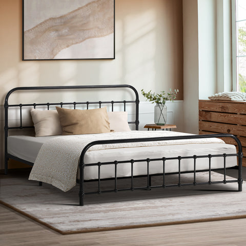 Metal Bed Frame Double Size Bed Base Platform D/KS/Q