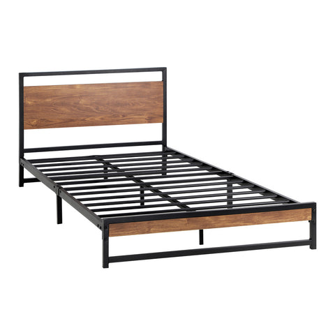 Metal Bed Frame Double Size Beds Base Platform Wood D/KS/Q