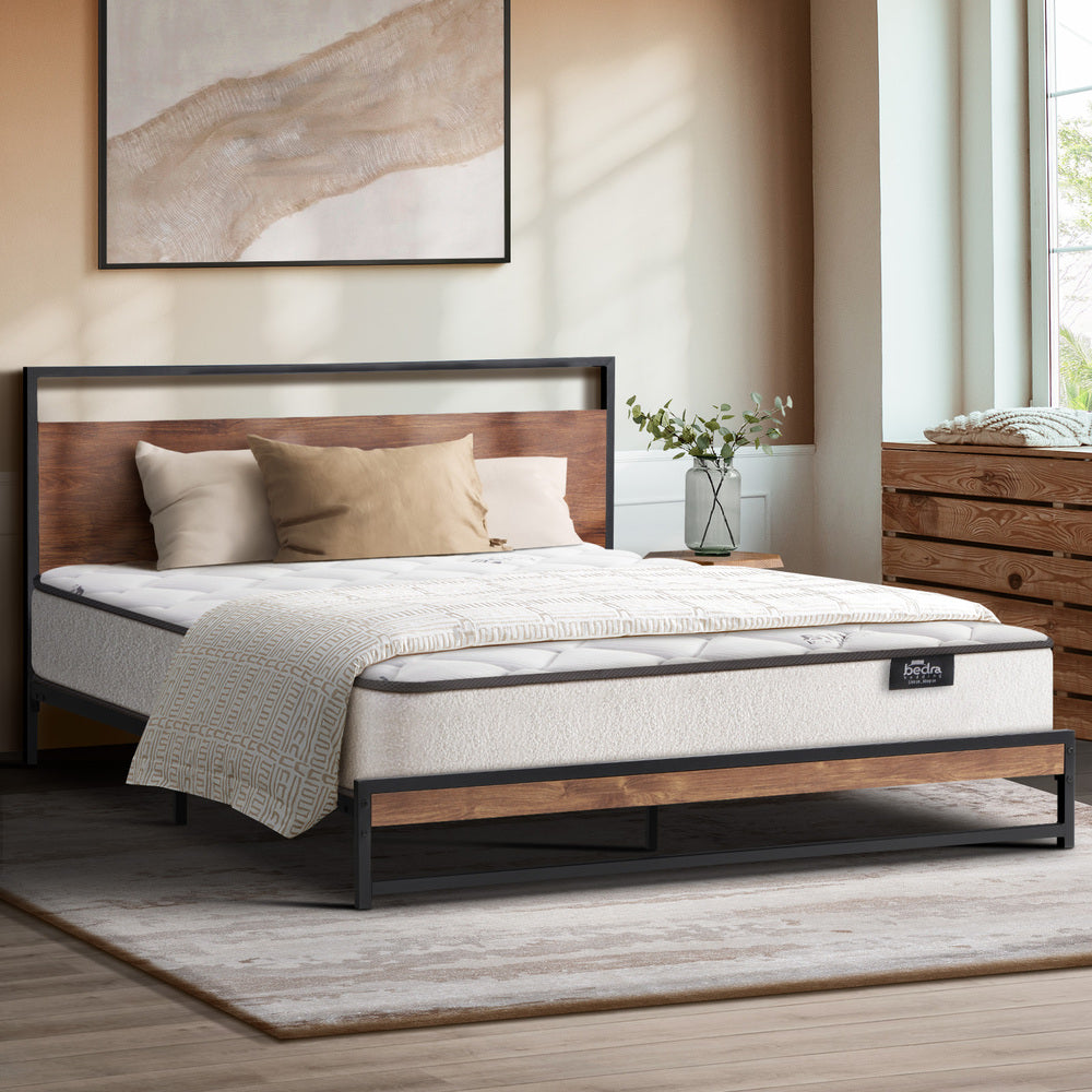 Metal Bed Frame Queen Size Beds Platform with Mattress