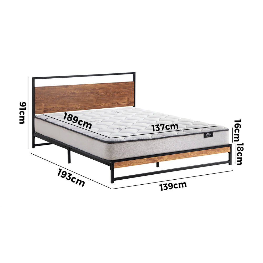 Metal Bed Frame Queen Size Beds Platform with Mattress