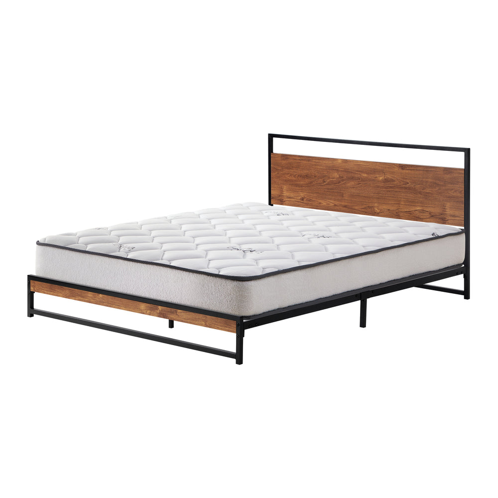 Metal Bed Frame Queen Size Beds Platform with Mattress