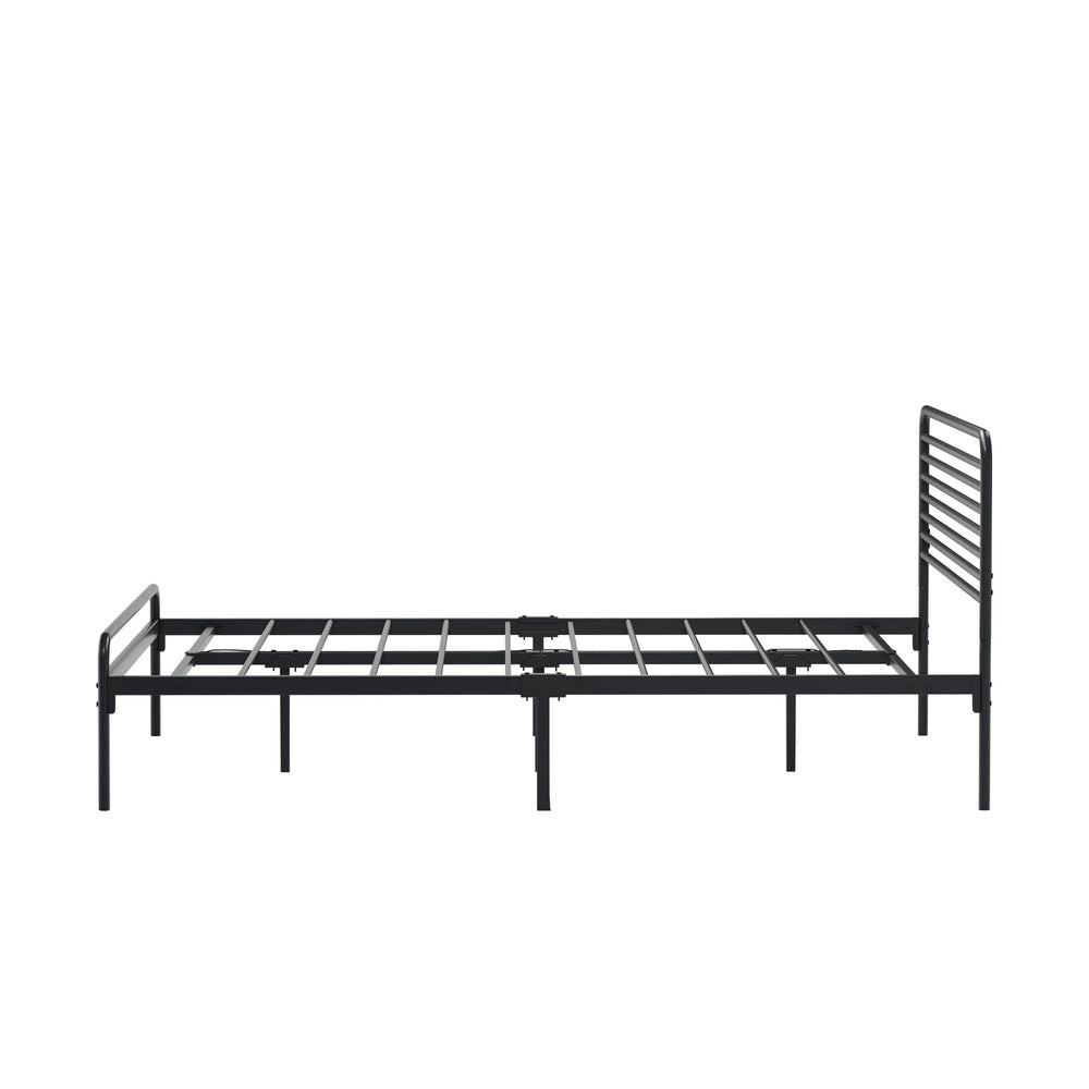 Double/Queen/King Single Metal Bed Frame Railing-style Black