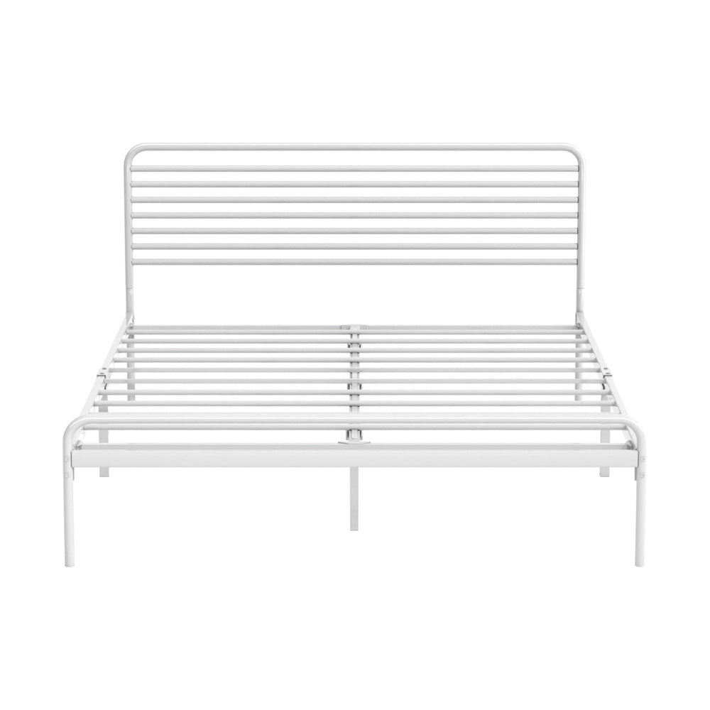 Metal Bed Frame Size Platform White