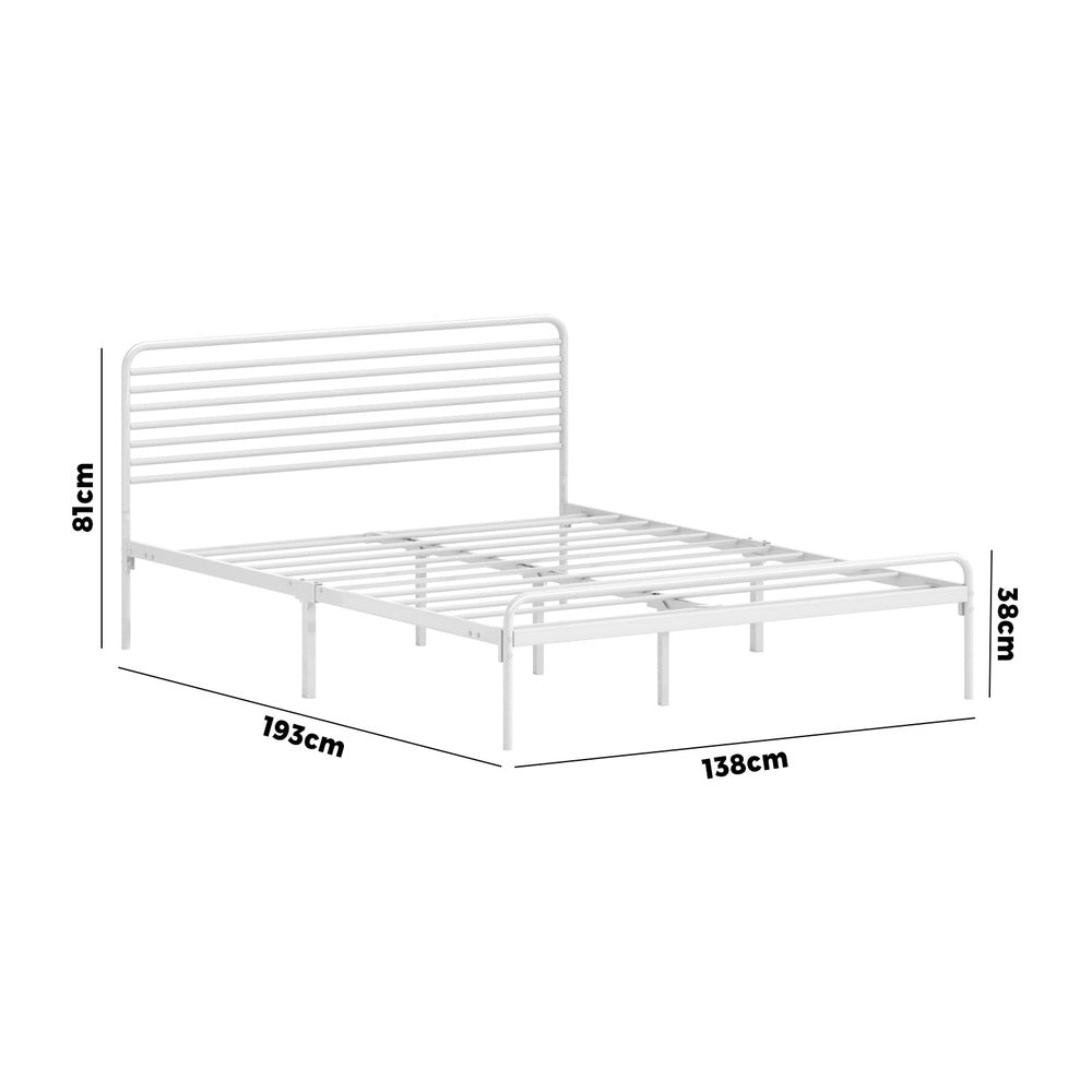 Metal Bed Frame Size Platform White