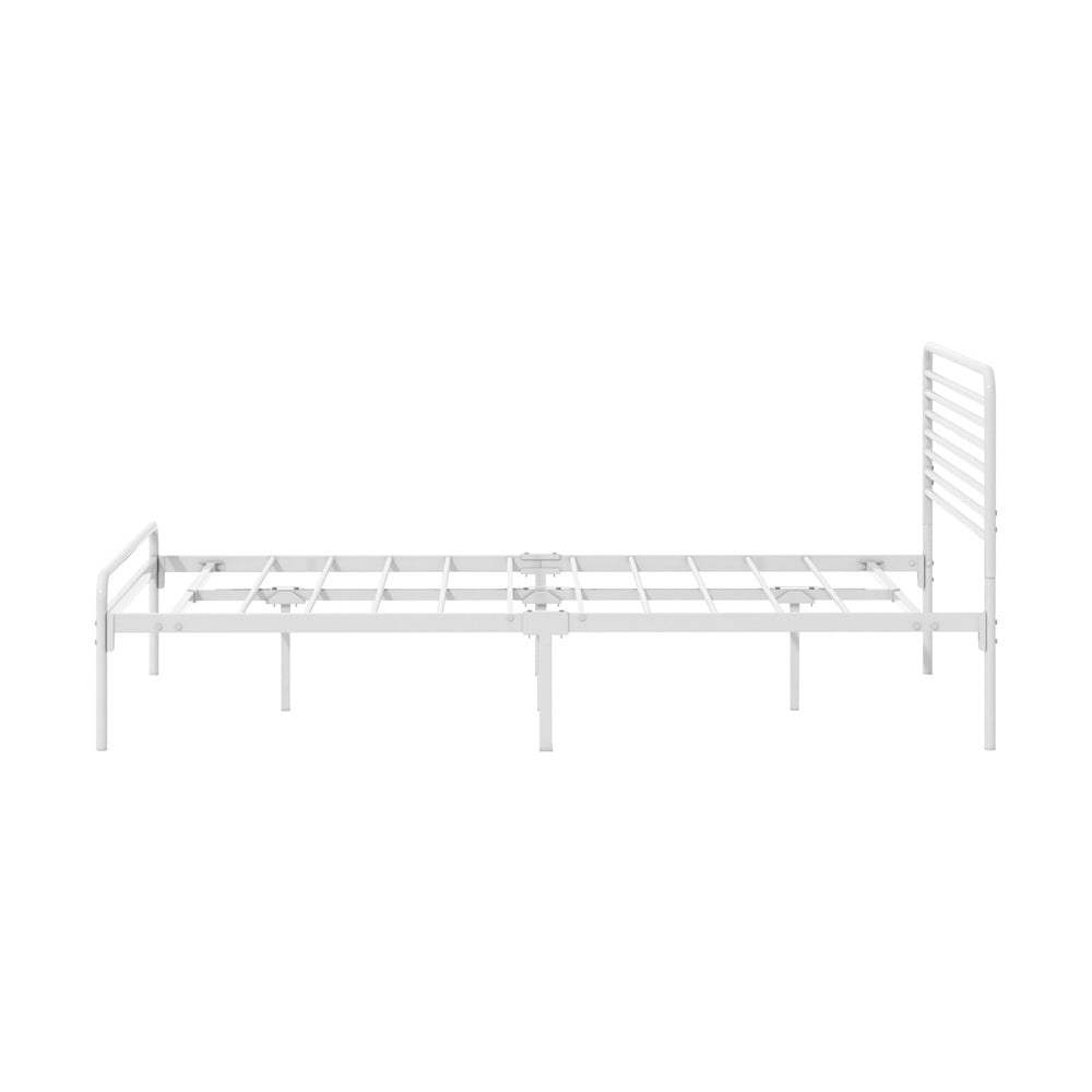 Metal Bed Frame Size Platform White