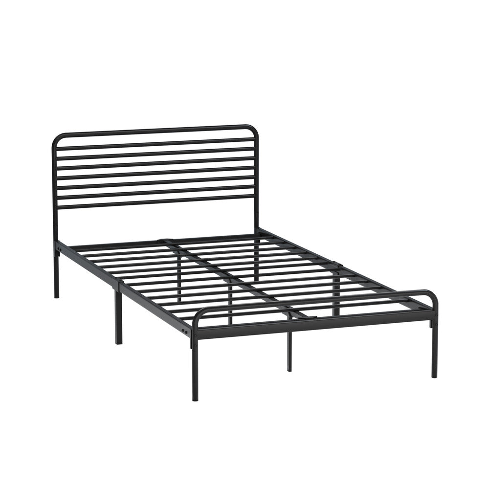 Double/Queen/King Single Metal Bed Frame Railing-style Black