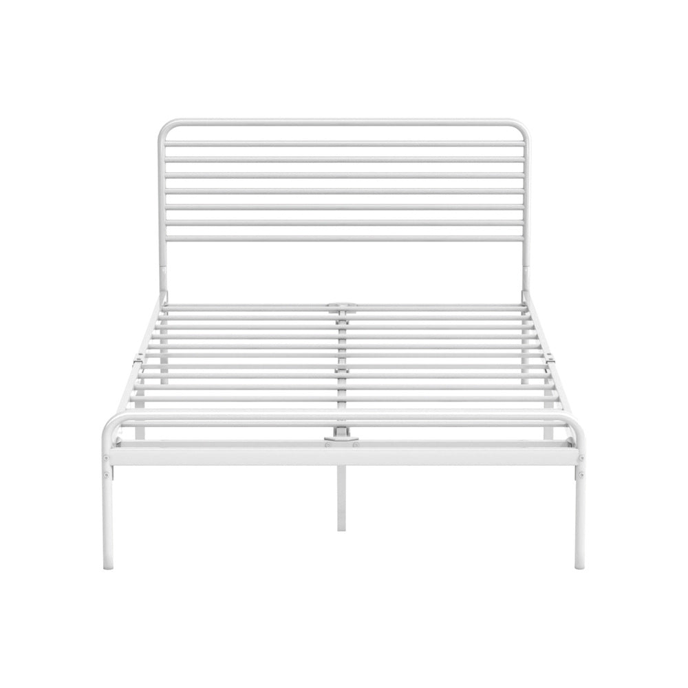 Metal Bed Frame Size Platform White